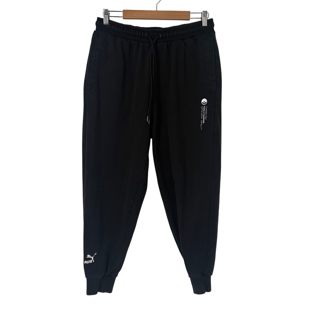 Puma x Pokemon Mens Black Jogger Sweatpants I Choose You Pokeball‎ Large L